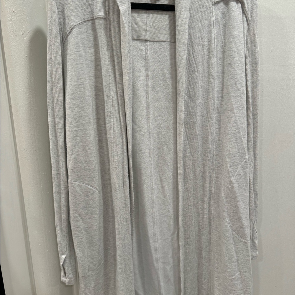 Light Gray Open Front Cardigan